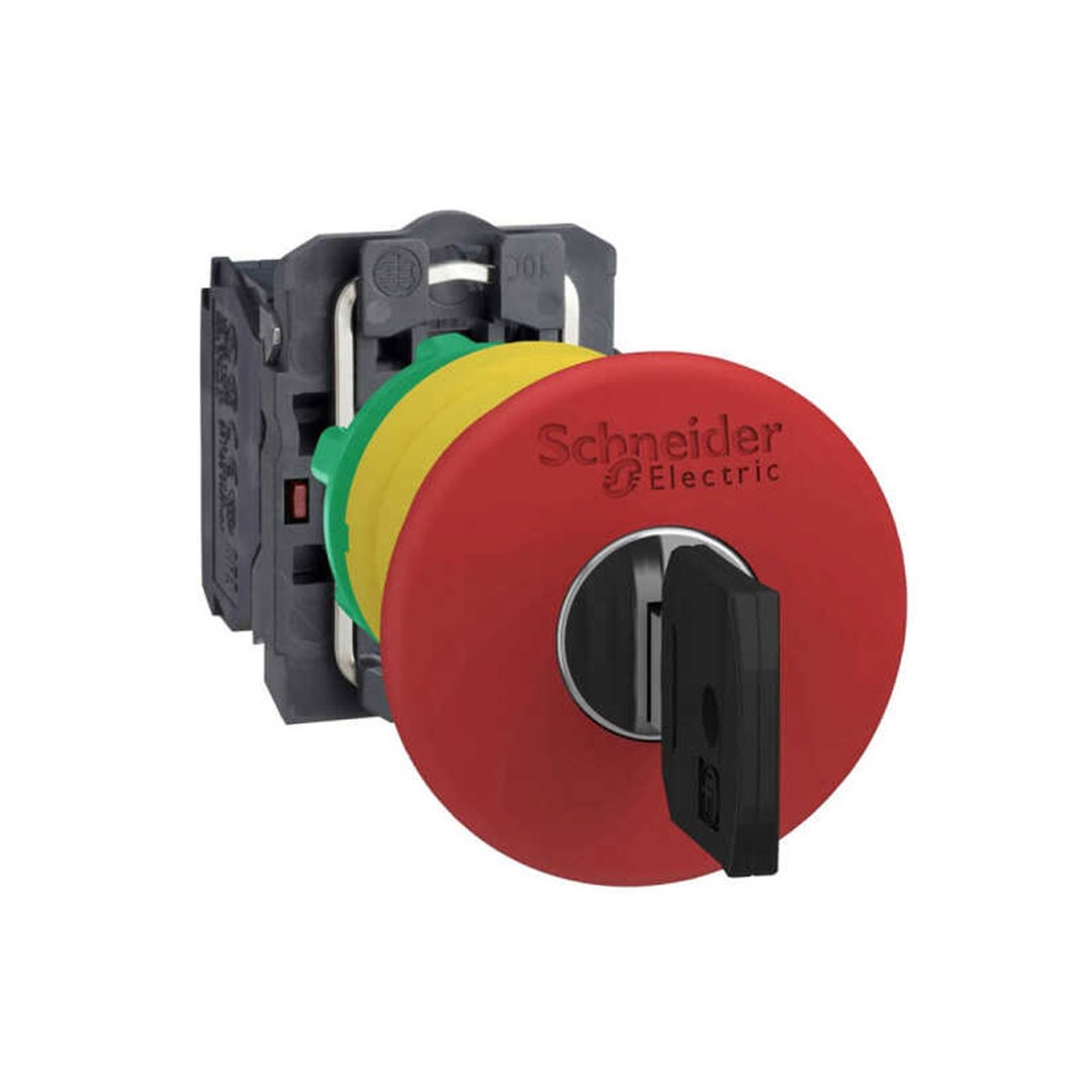 Schneider XB5AS9445 1NA+1NK Kırmızı Acil Stop Tipi Anahtarlı Buton