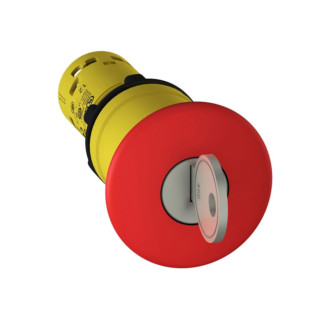Schneider XB7NS9445 22mm 1NA+1NK Kırmızı 40mm Acil Stop Anahtarlı Buton