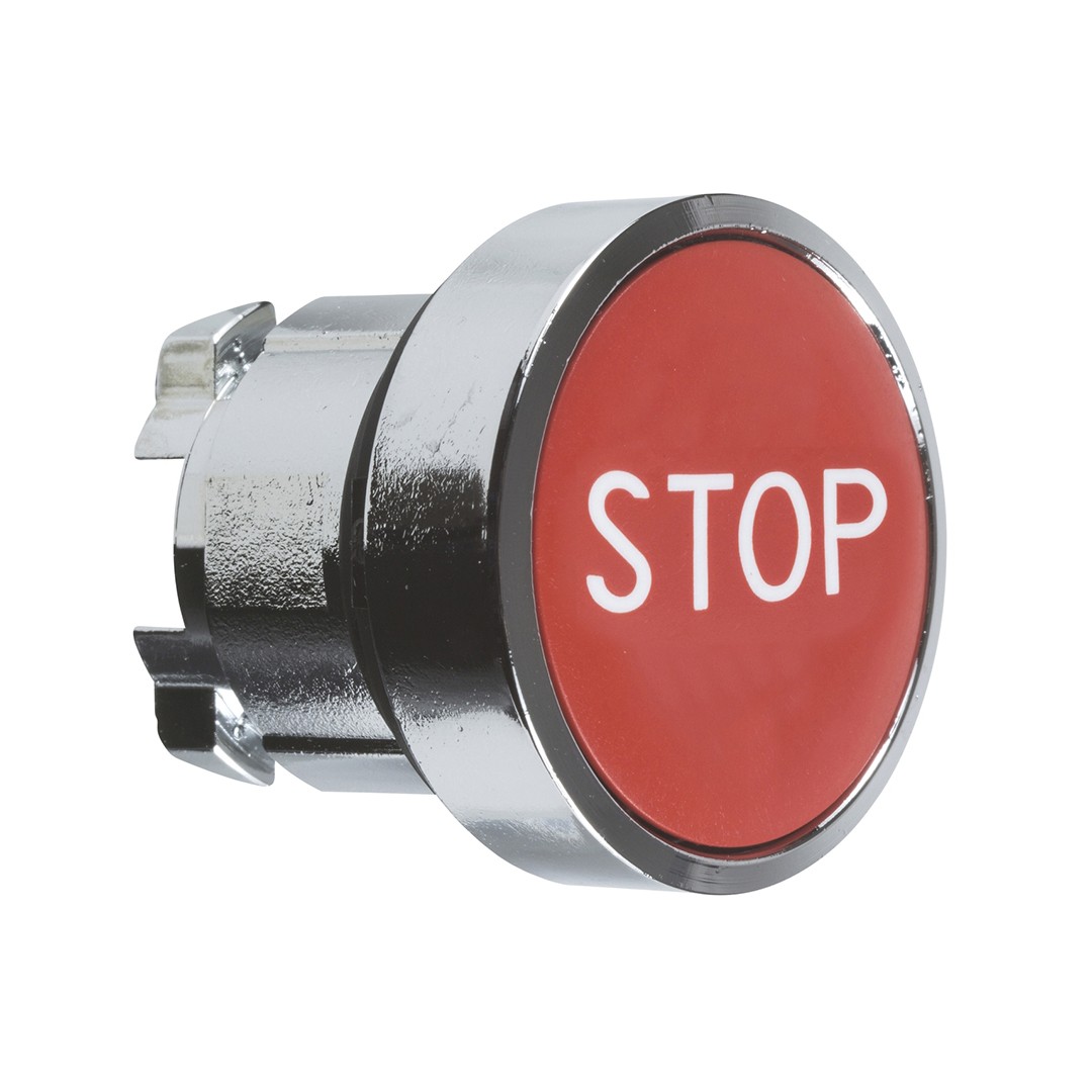 Schneider ZB4BA434 Yaylı Dönüş Stop İşaretli Kırmızı Sıva Altı Basmalı Düğme Başlığı