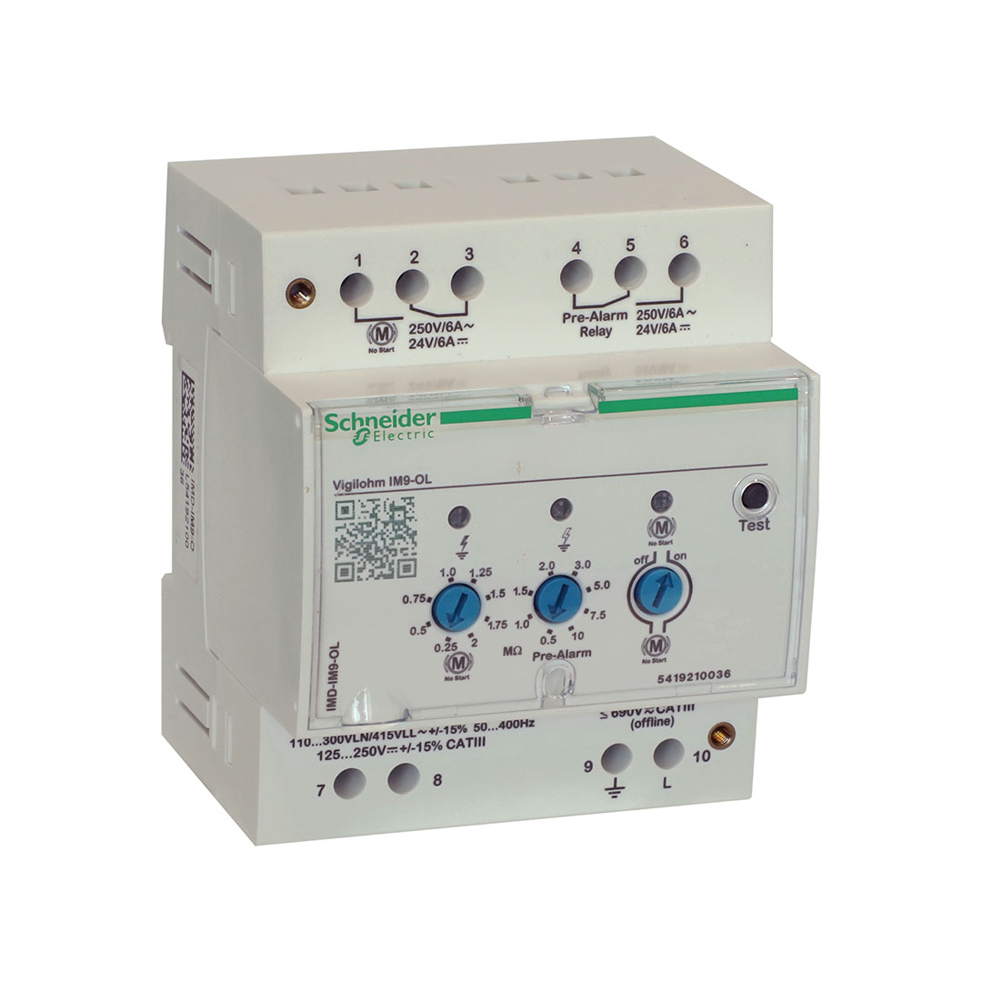 Schneider IMD-IM9-OL Vigilohm 110–415 V AC – Offline Motor Uygulamaları İçin İzolasyon İzleme Cihazı
